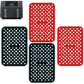 4 Pack Air Fryer Liners - Double Basket Silicone Mats for Dual Basket Air Fryers - Reusable Non-Stick Silicone Air Fryer Mats Replacement for Parchment Paper