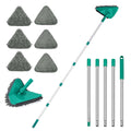 JEHONN Wall Cleaner Mop with Long Handle,Ceiling Duster with Microfiber and Chenille Pad for Cleaning Window, Cabinet,Painted Walls, Floor, Baseboard (Green)