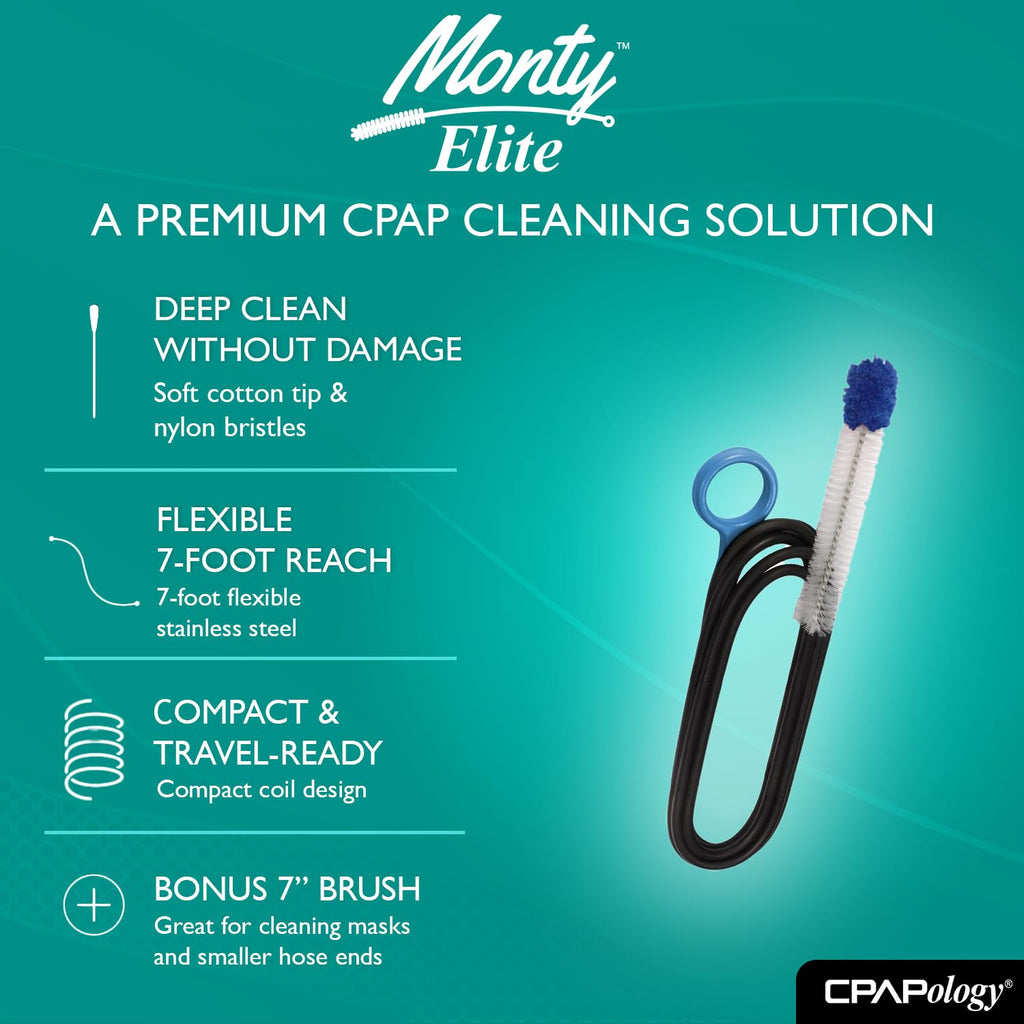CPAPology Monty Elite Premium CPAP Tube Brush Cleaner ((Standard (Fits 15-22mm Tube))