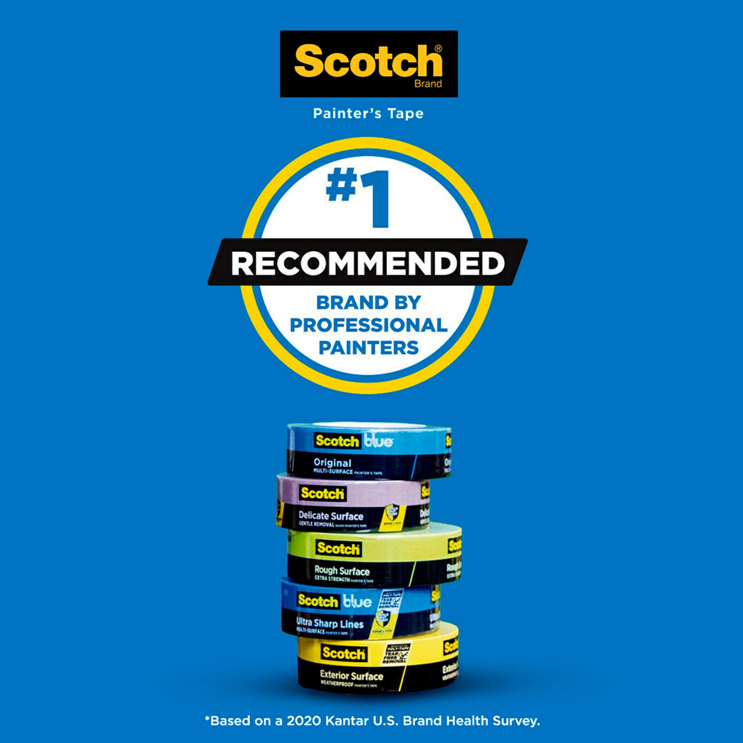 Scotch Painter's Tape 2093-36AC3 Sharp Lines Painter’s Tape, 1.41" Width, Blue