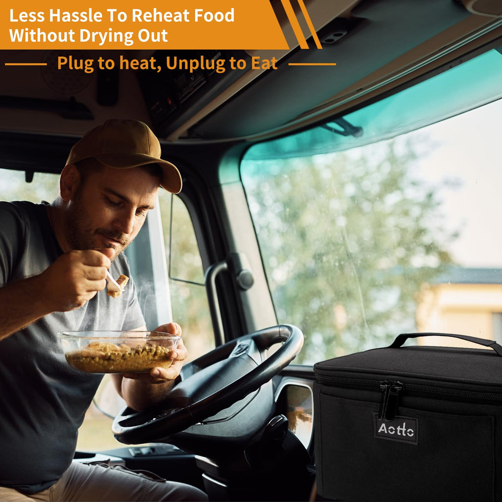 Aotto Electric Lunch Box Food Heater, 12V/24V Car Food Warmer, Portable Oven Heated Lunch Box for Adults - Cook, Reheat & Keep Meals Warm for Vehicle, Truck, and Travel