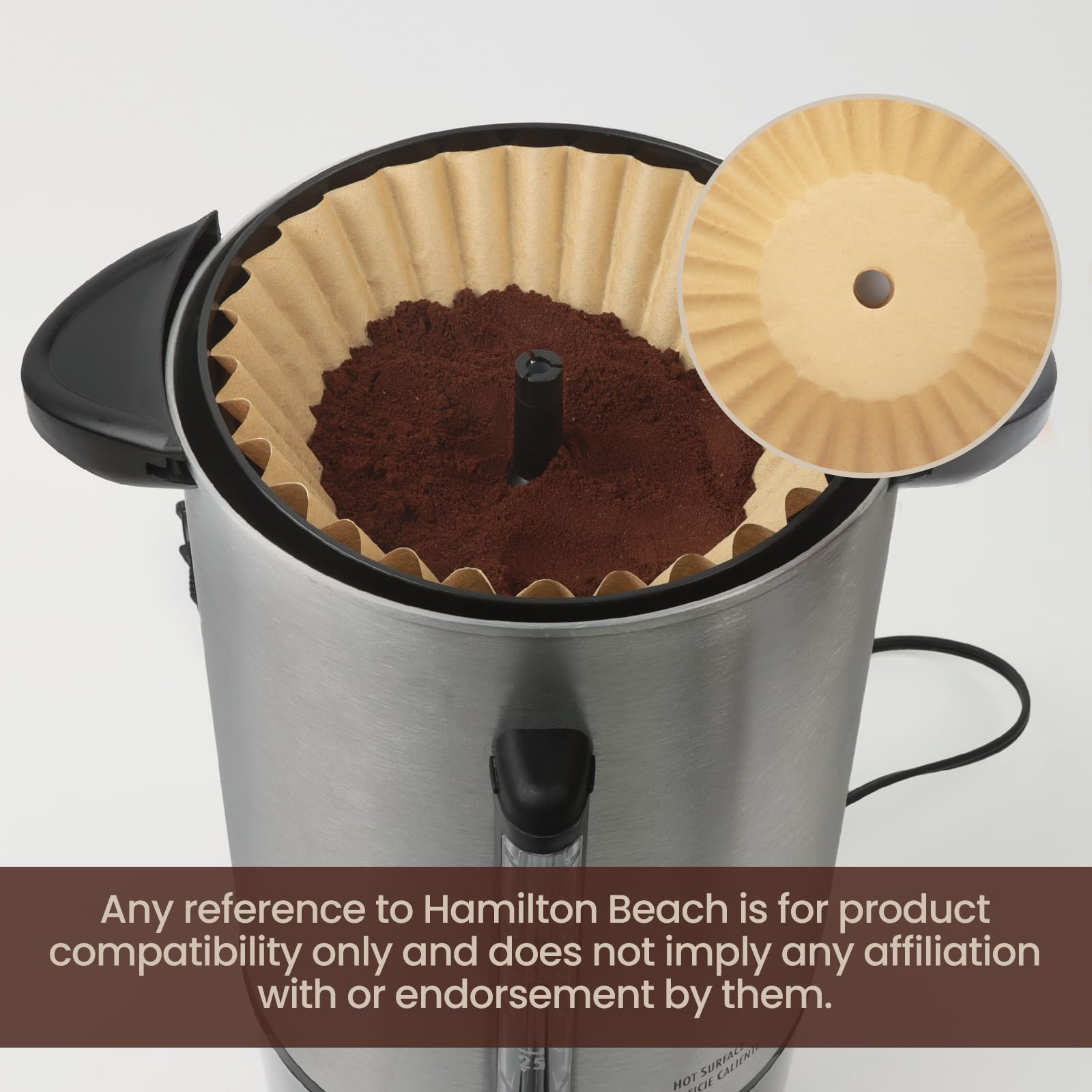 120 Pcs White Perforated Disposable Filters for Hamilton Beach 45 Cup