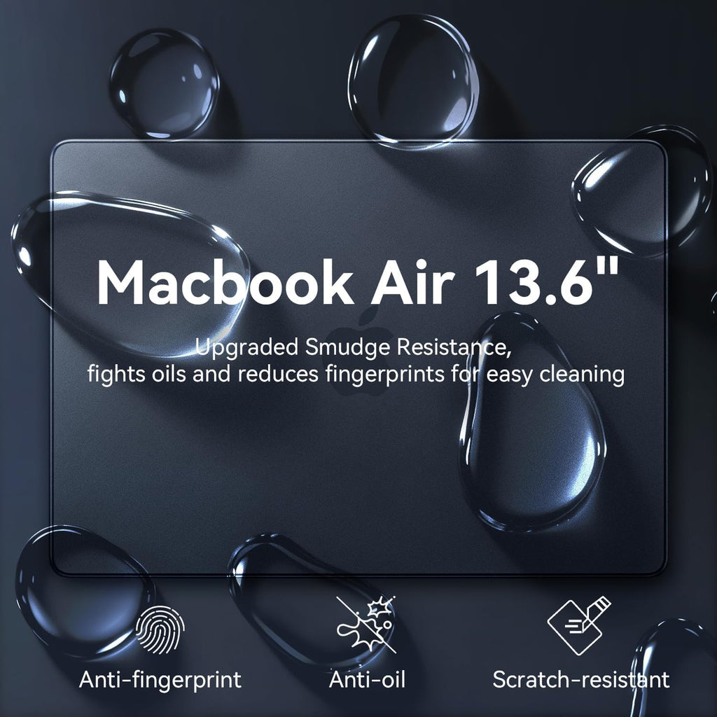 EooCoo Compatible with MacBook Air 13 inch Case M5 A3449 M4 A3240 M3 A3113 M2 A2681 2026-2022, Ultra Thin Armor, Seamlessly Fits, 100% Match Color, Air 13.6 Protective Hard Shell, Midnight Clear