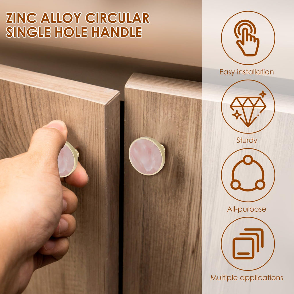 LYIYEYAN 8Pcs Drawer Knob Set, Zinc Alloy Dresser Pull with Screws, Decorative Drawer Handle, Exquisite Furniture Knob for Closet Dresser Door(Pink)