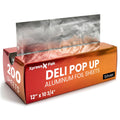Aluminum Foil Sheets for Food - 200 Count Pre-Cut - 12” Pop Up Foil Sheets for Restaurant, Home, Sandwich or Hot Dog Tin Foil Disposable Sheets