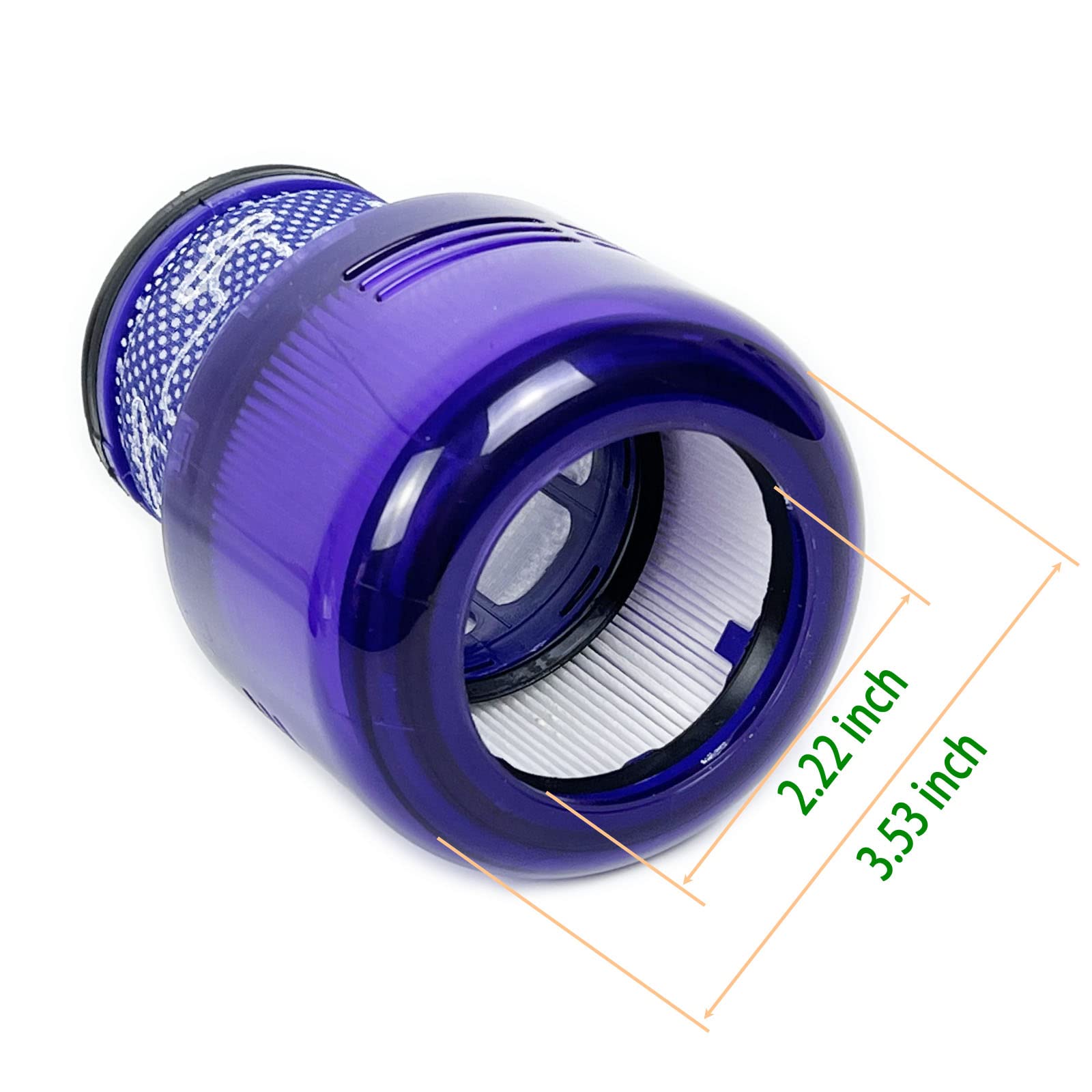 2 Pack HEPA Replacement for Dyson V11 Filter Compatible with Dyson Cyclone V11 Animal, V14 Torque Drive and V15 Detect, Washable, Filters Replaces Part 970013-02