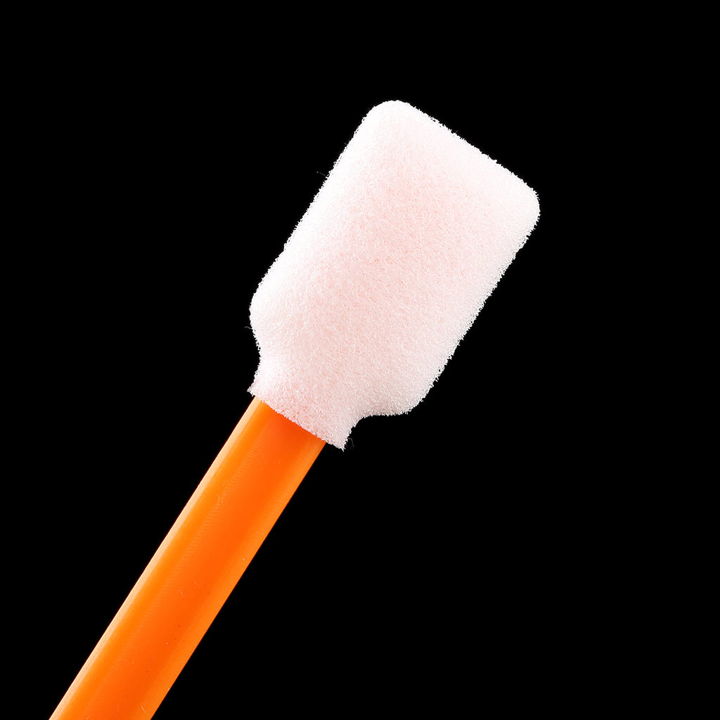 AAwipes Foam Cleaning Swab Sticks (200 pcs Large Rectangular Foam Tips, 5.25", Orange) Cleanroom Cleaning Swab Sponge Stick for Inkjet Printer, Optical Instruments