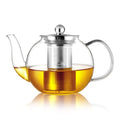 CNGLASS 40oz Glass Teapot with Removable Infuser,Clear Tea Kettle Stovetop Safe,Blooming and Loose Leaf Tea Maker Set