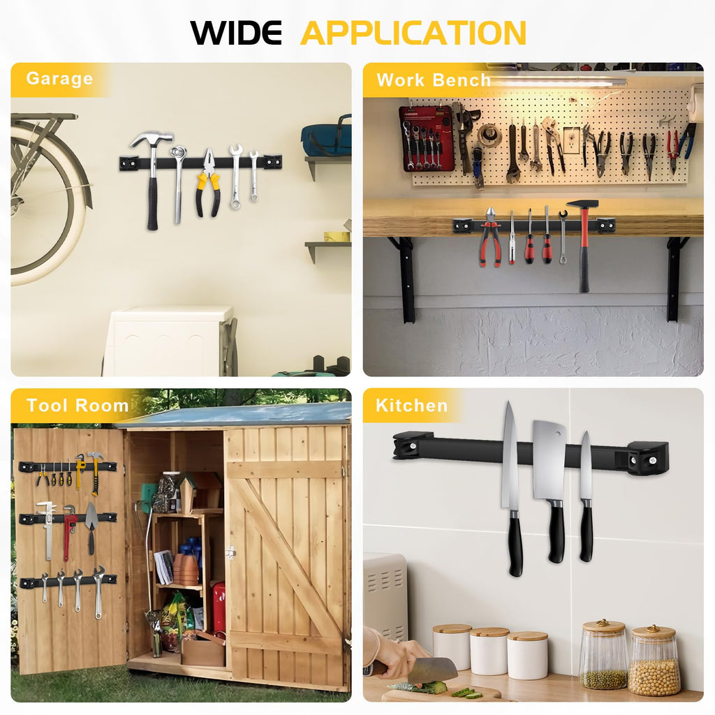 DGSL Magnetic Tool Holder Strip 5 Pack, 12 In Heavy Duty Tool Organizer Magnetic Strip, Tool Magnet Bar For Garage Tool Organization