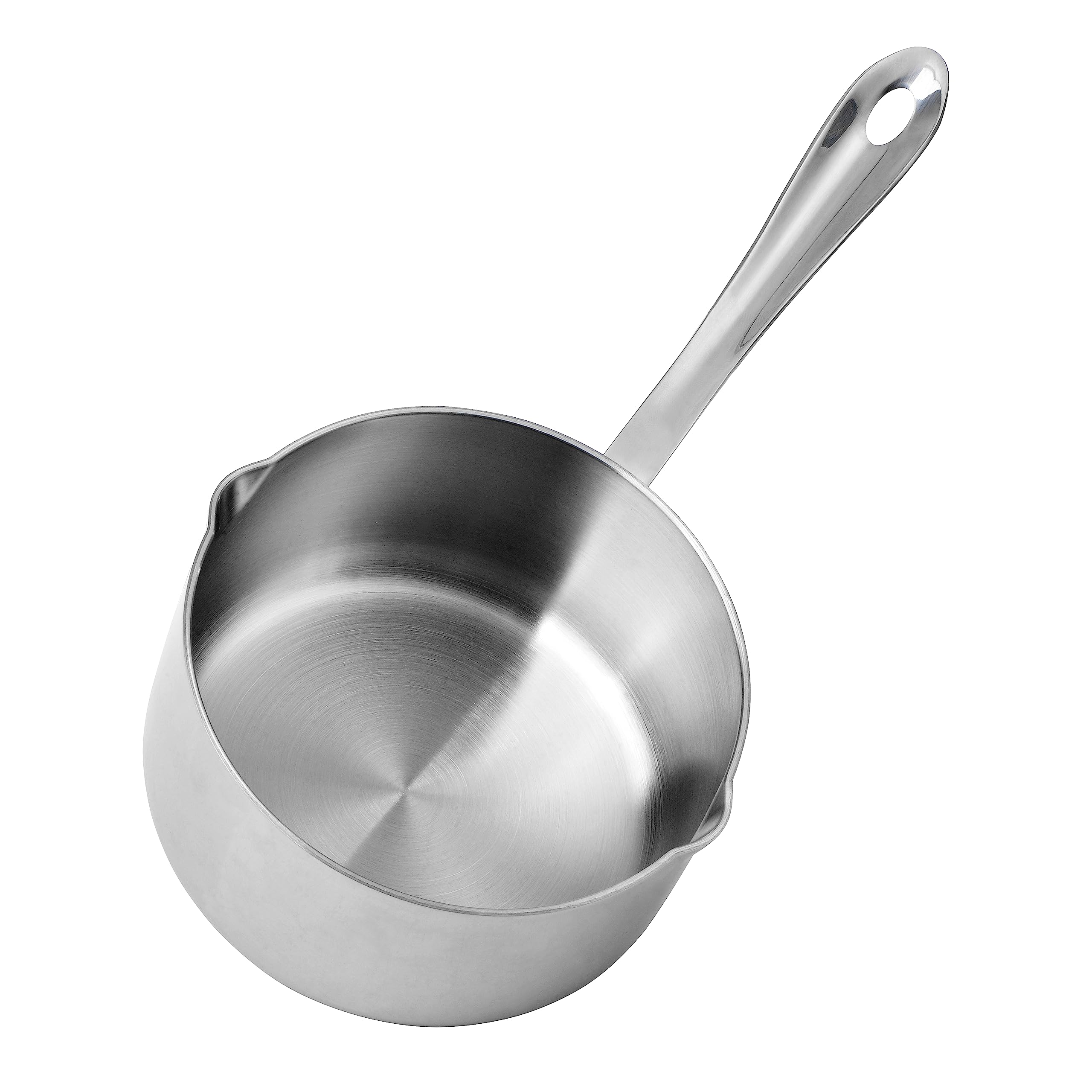 BOHK 0.3 Quart Small Stainless Steel Saucepan Nonstick Sauce Pan Handy Butter Warmer Pot with Pour Spout (300 ml)