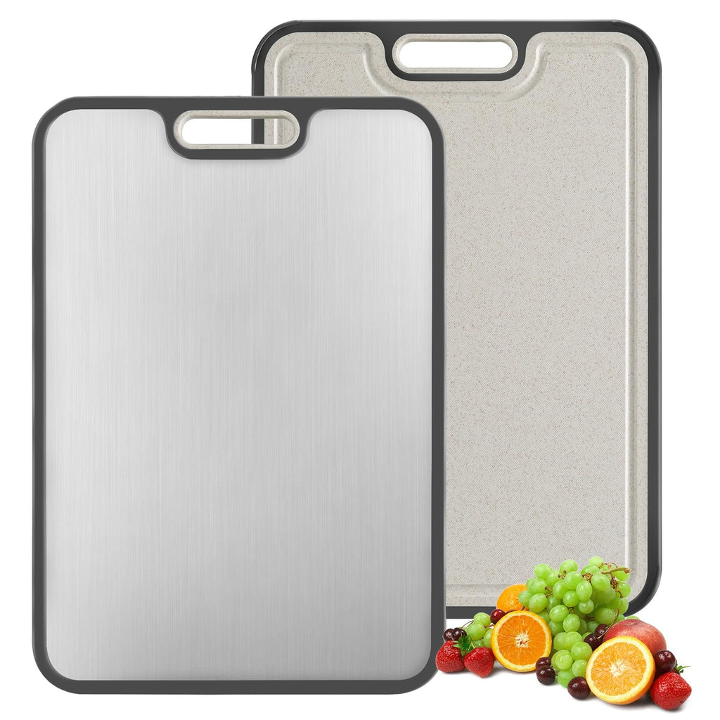 Cutting Board,Titanium Cutting Board, Kitchen Essentials, Cutting Boards for Kitchen, Double Sided Food Grade, Planche a Decouper, Chopping Board and Wheat Straw PP, Easy to Clean Large Size 16”×11”