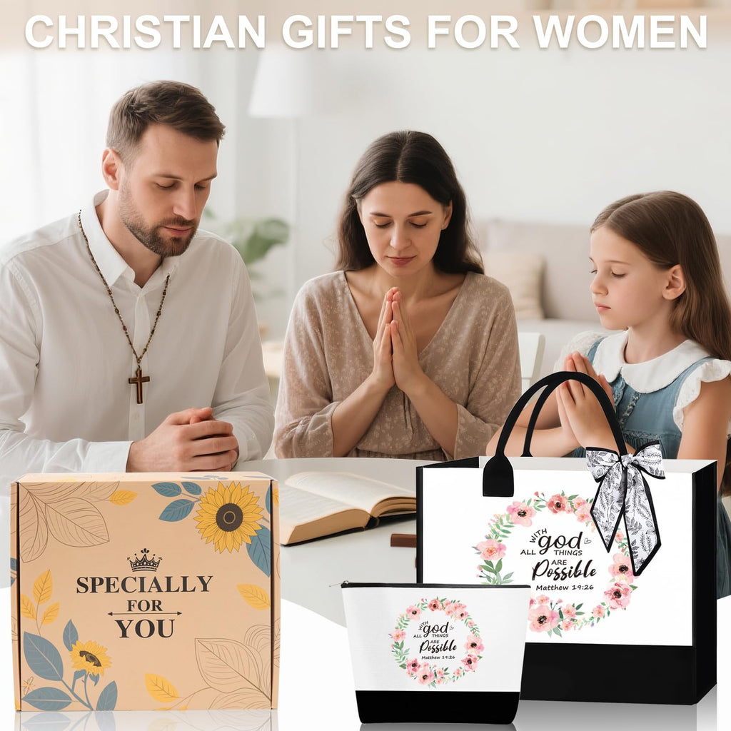 Christian Gifts for Women, Faith Based & Religious Gifts for Christian Women, Birthday Christmas Unique Catholic Gift Bible Accessories with Christian Tote Bags
