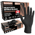 [100 Pack] SURESAFE 7 Mil Nitrile Gloves Large, Heavy-Duty, Latex-Free Black Gloves Disposable for Industrial Use, Mechanical Work, Automotive Repair, Fully Textured