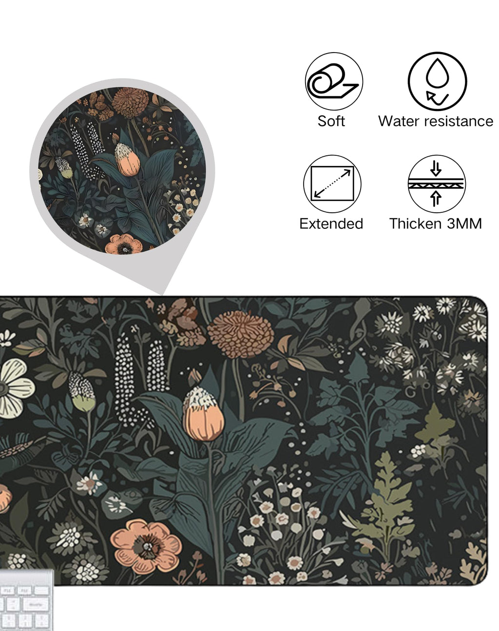 TOMAIDA Mouse Pad, Large Mouse Pad 90 X 40CM (35.4X15.7Inches) Mousepad Big Desk Mat with Non-Slip Rubber Base Keyboard Pad for Gaming and Office-Black