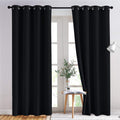 NICETOWN Blackout Curtains 2 Panels - Black Out Curtains 84 Inch Long,Insulated Curtains Room Darkening Grommet Curtains for Bedroom Living Room Windows (52 by 84 Inches,Black,Set of 2)