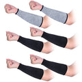 3 Pairs Cut Resistant Sleeves Level 5 Protection Arm Protectors for Thin Skin and Bruising 10" Long Comfortable Anti-abrasion Safety Sleeve for Arms for Work Men Women(2 Black + 1 Gray)