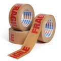 ADHES Fragile Tape Kraft Paper Tape - 2in x 55yds, 3 Rolls, Strong Adhesive, Eco-Friendly Biodegradable Paper Packing Tape for Shipping & Moving, Heavy Duty Protection for Fragile Items