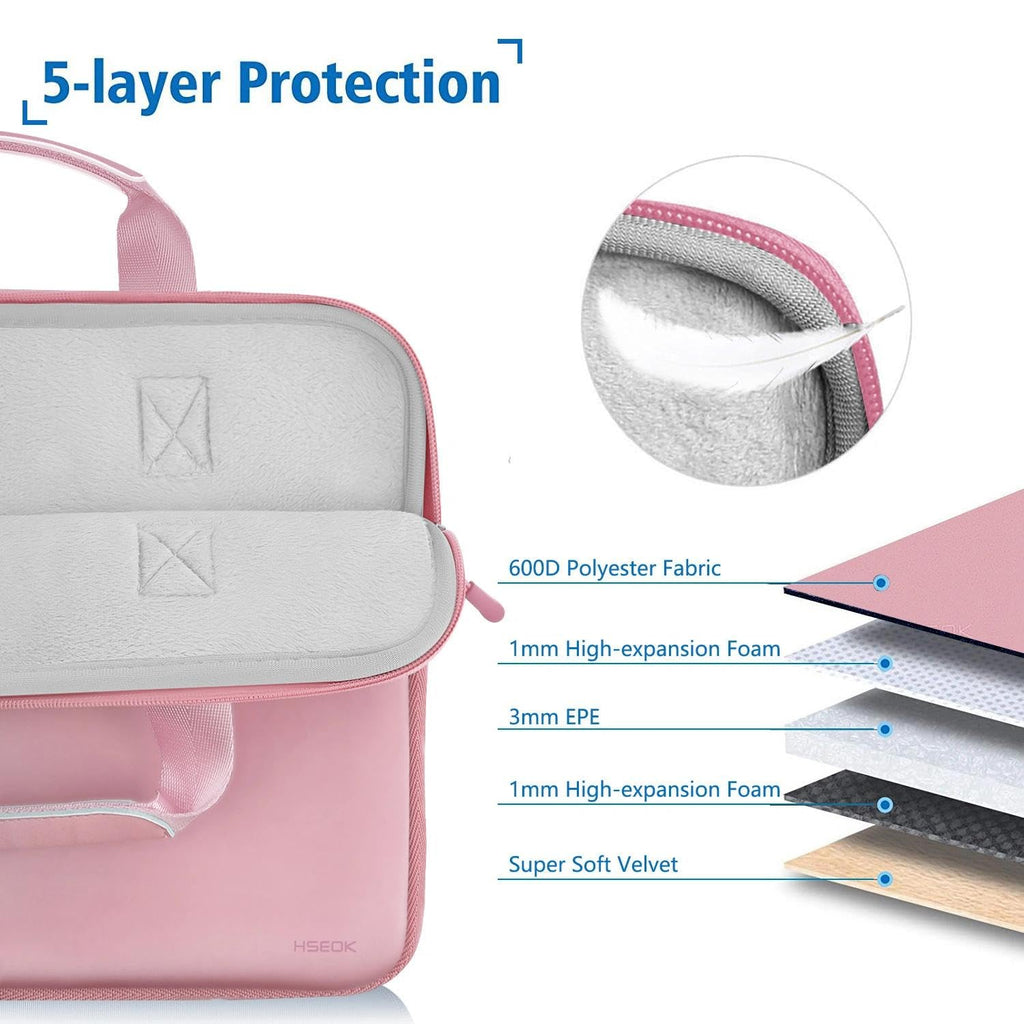 Hseok Laptop Sleeve 14 inch Case with Small Pouch, Neoprene Computer Bag Compatible with MacBook Pro 14" M4/M3/M2/M1 2025-2021, MacBook Air/Pro 13" and Most 14 inch Notebooks，P01K01