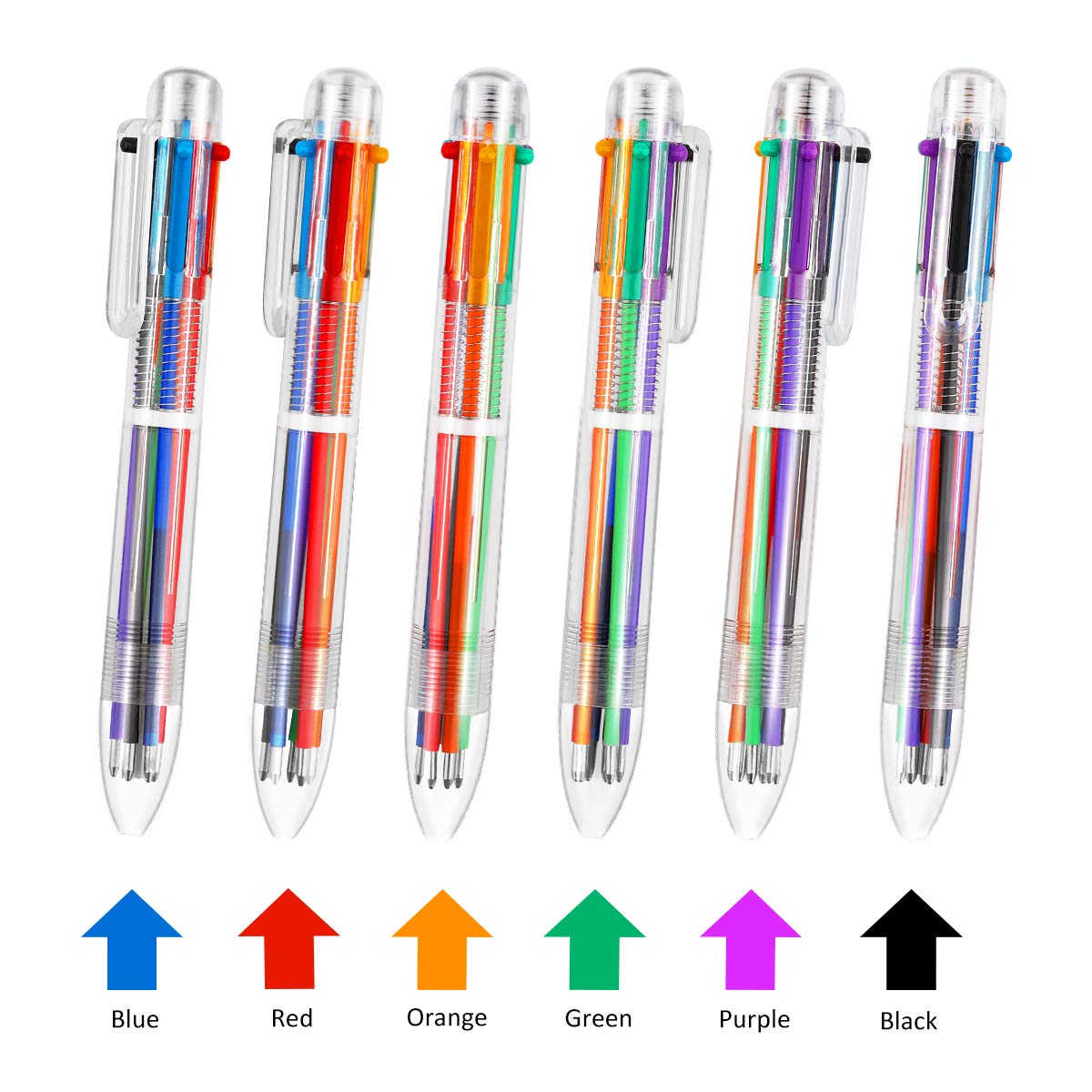 Multicolor Pen - 30 Pack 0.5mm 6-in-1 Retractable Ballpoint Pens for Office School Supplies Students Gift