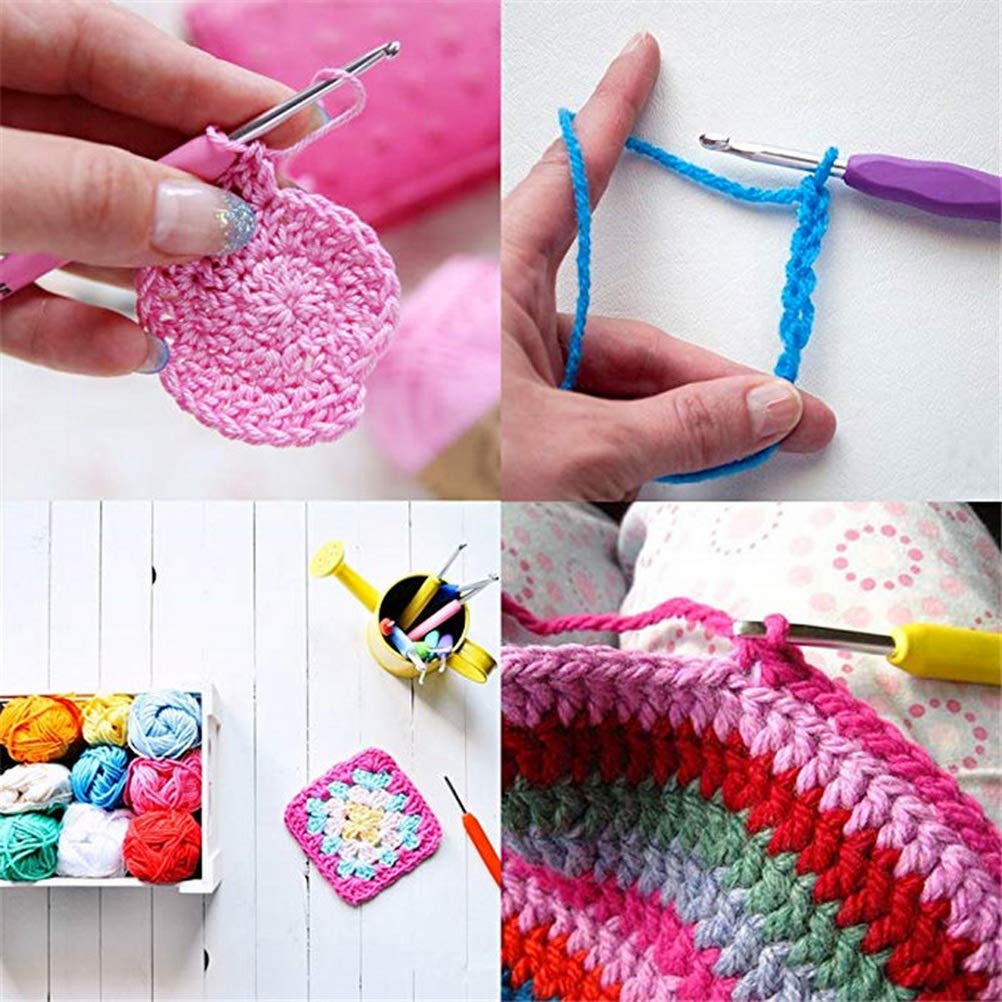 23 Pcs Tunisian Crochet Hooks Set, 11 Aluminum Tunisian Crochet Hook and 12 Tunisian Bamboo Crochet Hook with Cable & Beads Stocking Stuffers for Beginners, Size 2-10mm