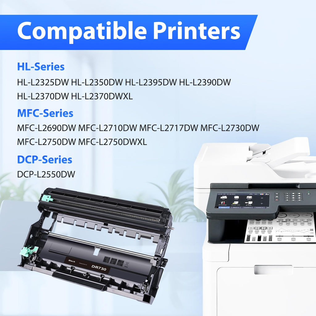 DR730 Drum Unit (Not Toner) Replacement for Brother DR 730 DR-730 DR760 DR-760 Work with DCP-L2550DW HL-L2390DW MFC-L2710DW MFC-L2730DW MFC-L2750DW HL-L2350DW HL-L2395DW Printers (1 Pack)