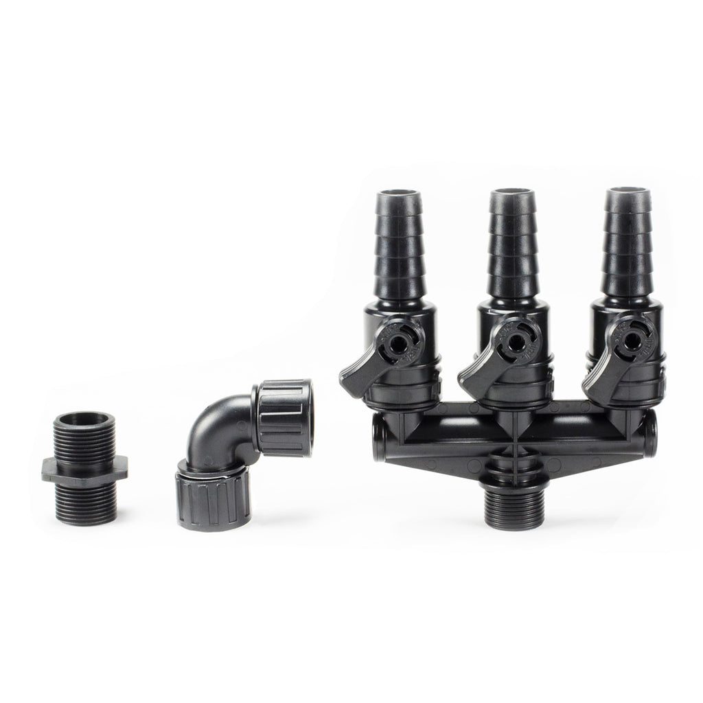 Aquascape 3-Way Valve 3/4" MPT x 3/4" Barb – Multi-Outlet Pump Plumbing Connector for Ponds, Fountains & Water Features, 88026