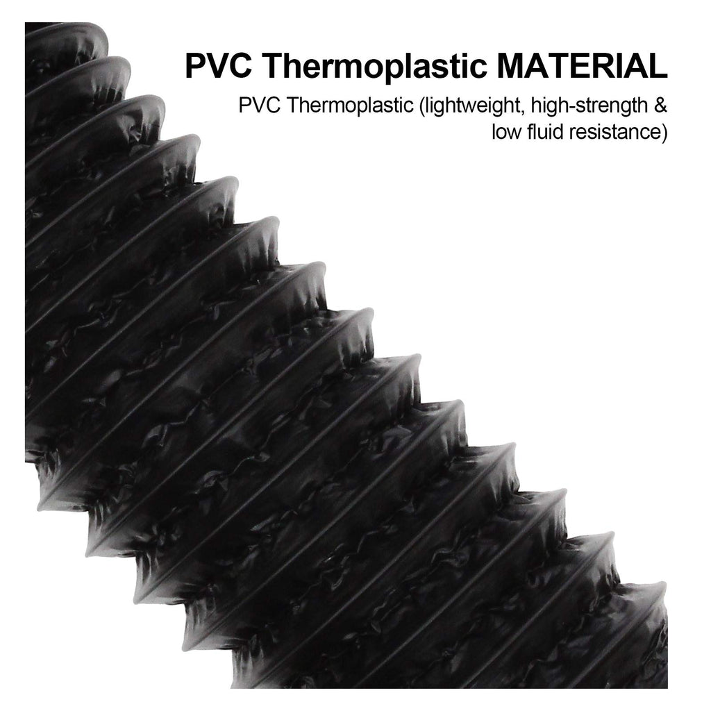 3Inch Flexible Ducting Hose 16.5 feet Black Aluminum Ducting Dryer Vent Hose with 2 Screw Clamps for Heating Ventilation Air Conditioning (HVAC), Boat Blower, Exhaust Grow Tents