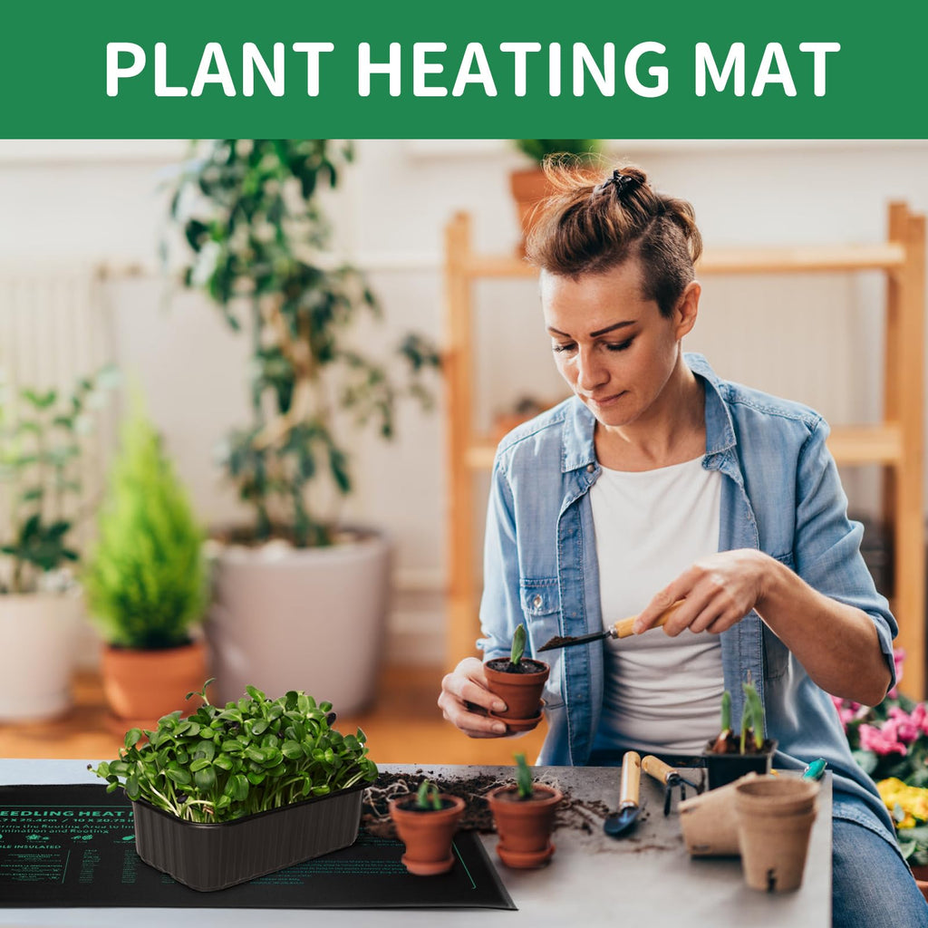 PETZOOKA Seedling Heat Mat 2 Pack 10"x 20.75" Durable Waterproof Plant Heating Pad for Germination, Indoor Gardening, Greenhouse