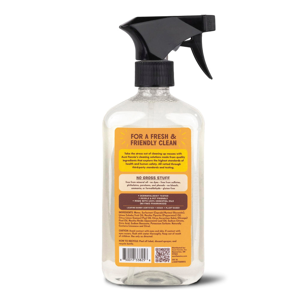 Aunt Fannie's All Purpose Wood Spray Cleaner, No-Wax Formula, Perfect for Wood Tables, Walls, Counters & Shelves, 16.9 Ounces, Lemon Scent (Pack of 1), Packaging May Vary
