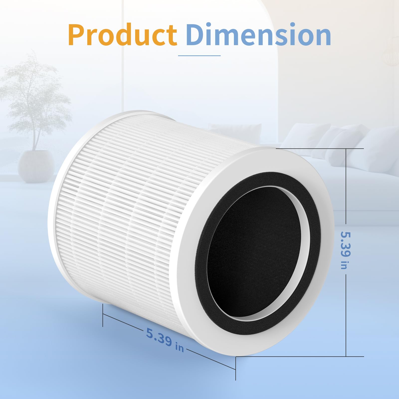 SAKEGDY H7126 Filter Replacement, Compatible with GoveeLife H7126 Mini Air Purifier, 3-in-1 Filtration H13 True HEPA Filter, 2 Pack.