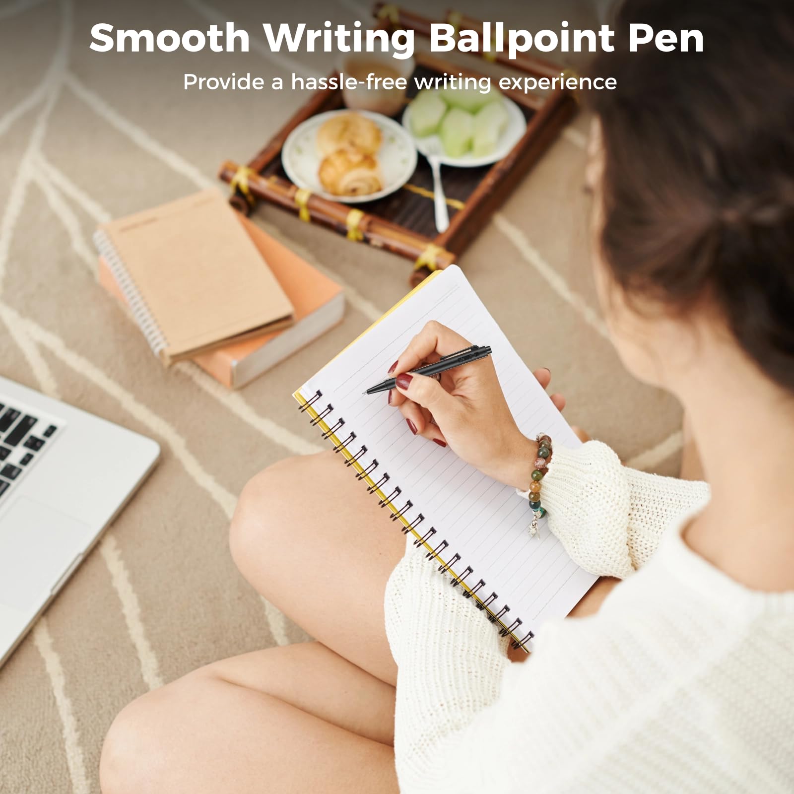 DIMEGON 100 Pcs 4'' Mini Retractable Ballpoint Pens, 0.7 mm Fine Point With Clip, Tiny Ink Black for Pocket Notebook Office