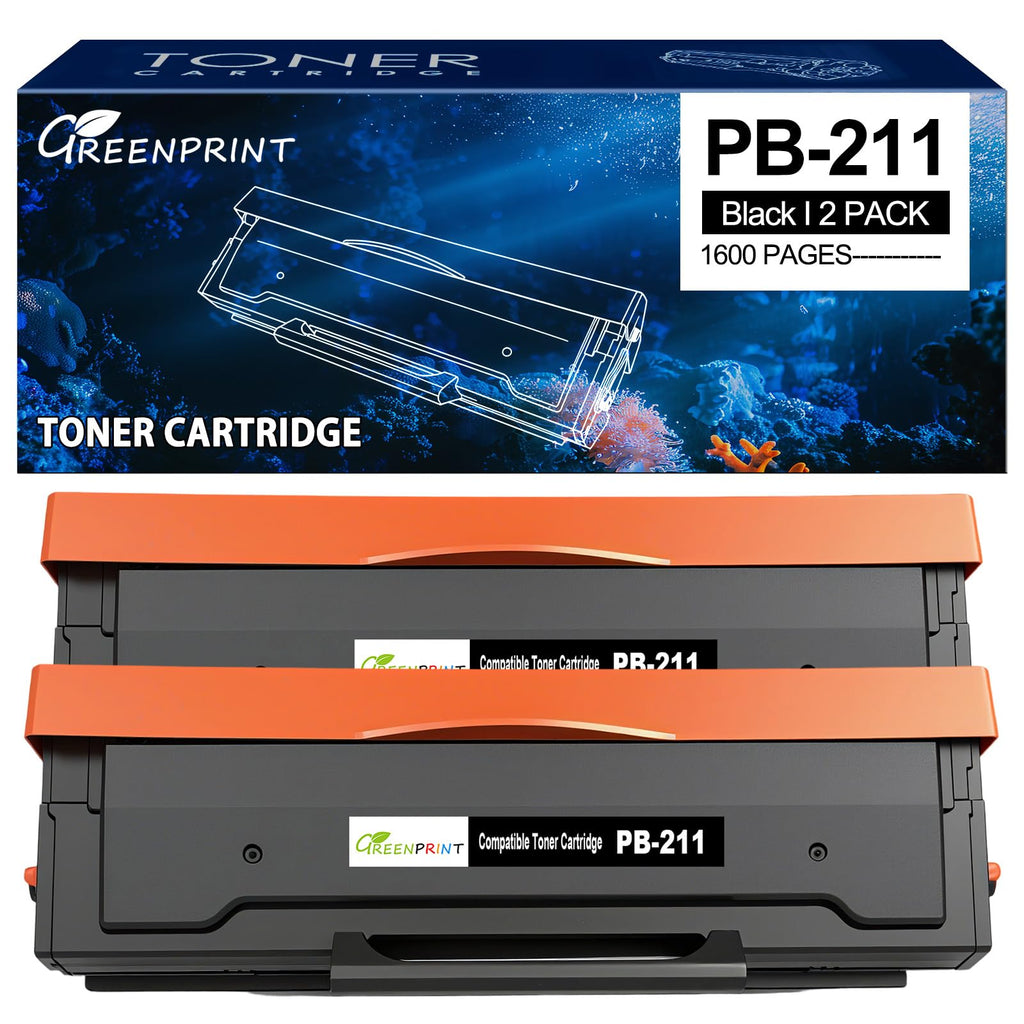 PB-211 PB-210E Compatible Toner Cartridges 1600 Pages 2 Blacks for M6552NW M6602NW M6500NW M6550NW M6600NW P2500 P2500W P2502 P2502W P2511W P2516 P2207 Printers Replace PB-211 PB211 PB-210E PB-211EV