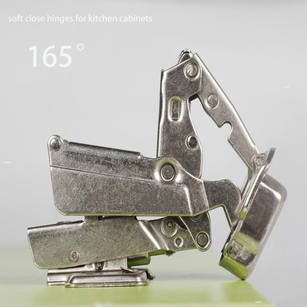 YUEZIYE-165 Degree Hidden Frameless Kitchen Cabinet Soft Close Hinge Very Suitable for Installing Fully Covered cabinets/Cabinet Folding/Corner Cabinet Folding, Wardrobe Doors, etc. (2 Packs)