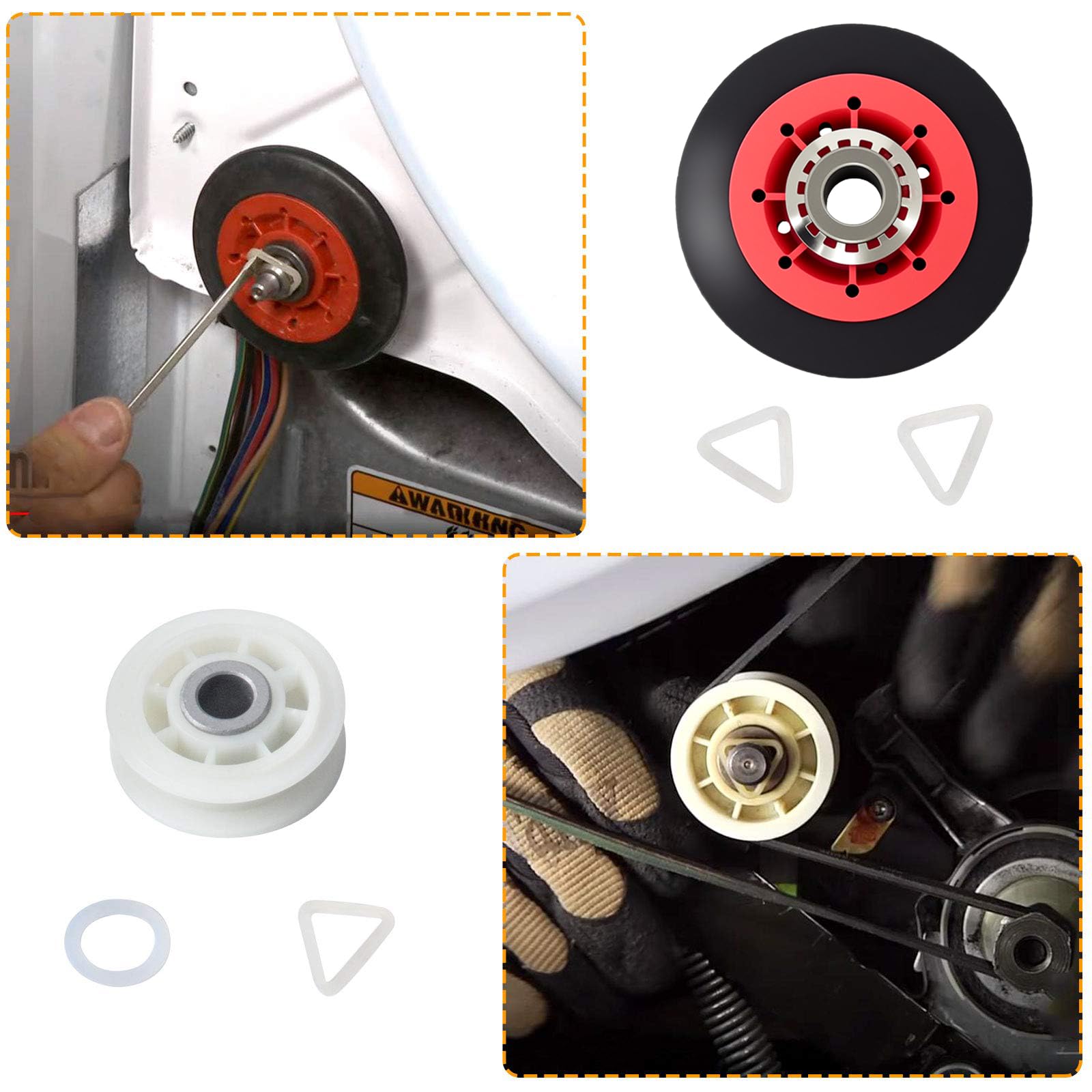 4392067 Dryer Repair Kit Compatible with Whirlpool Maytag Kenmore, Replaces 4392067VP PS373088 AP3109602, 27 Inch Dryer Repair Kits Include 279640 Idler Pulley W10314173 Drum Roller 661570 Belt