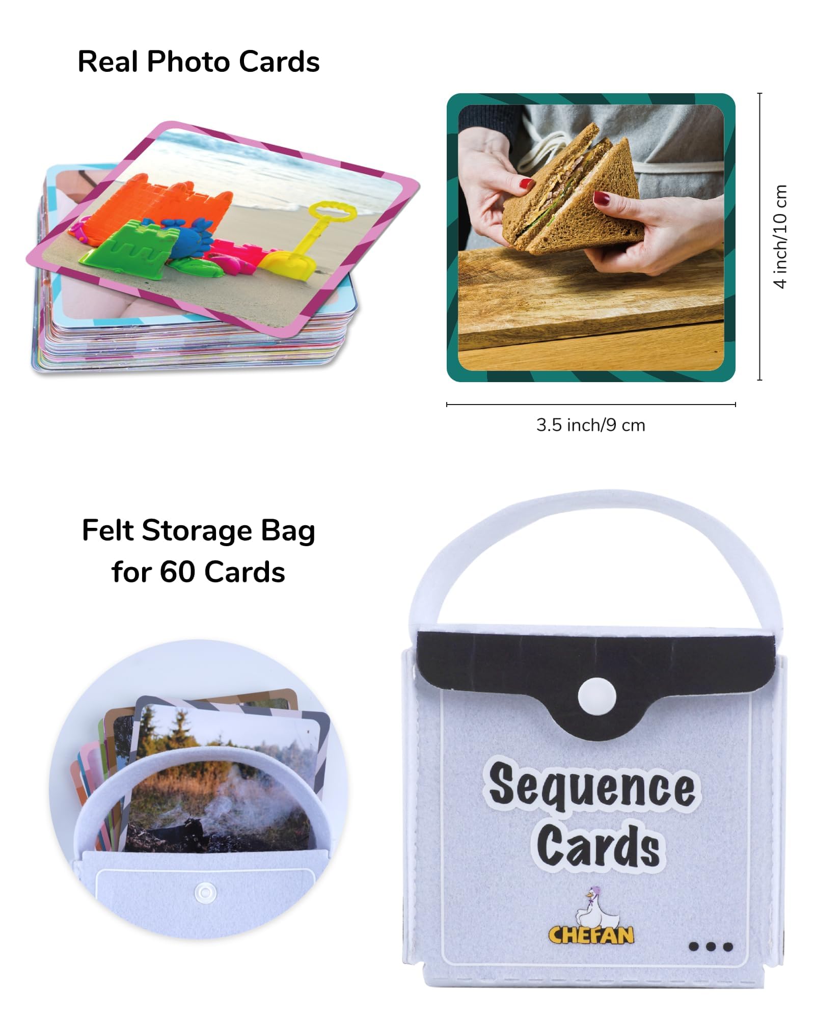 CHEFAN Sequence Cards for Kids, Storytelling & Daily Routine, Speech Therapy Games, Autism Learning Tools with Sentence Building, Special Education Resources for Preschool, Classroom