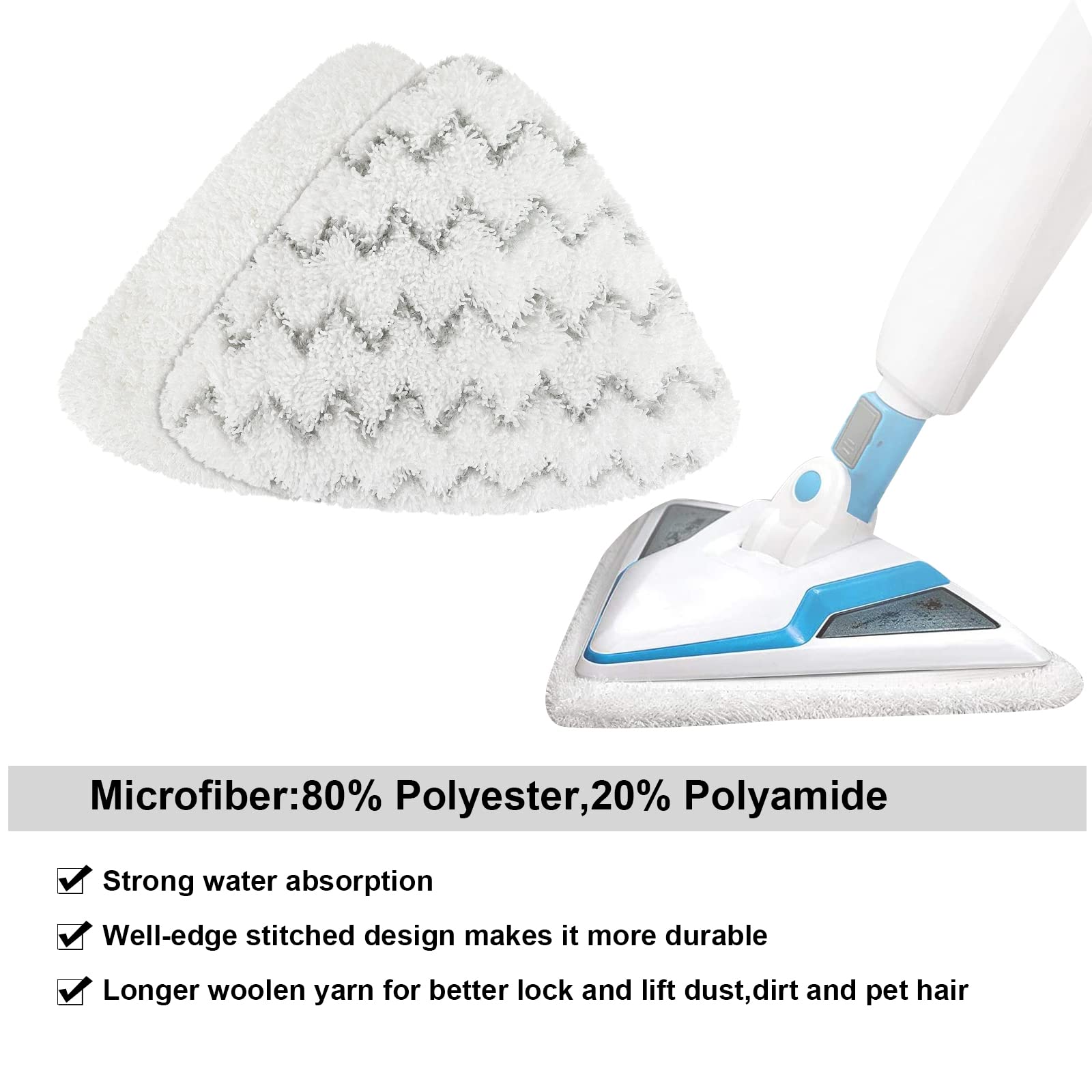 Steam Mop Pads Compatible with Bissell PowerEdge and PowerForce Lift Off 2-in-1 Series 2078 20781 2165 20781 2814C Steam Mop Cleaner Replacement Mop Cloth (2 Soft + 2 Scrubby)
