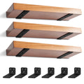 4 inch Floating Shelf Brackets, 6 Pack Heavy Duty L Shelves Brackets Wall Mounted Industrial Metal Brackets Hardware Supports for Shelves Support DIY | Holds 150+lb (1/5 Inch Thicked)