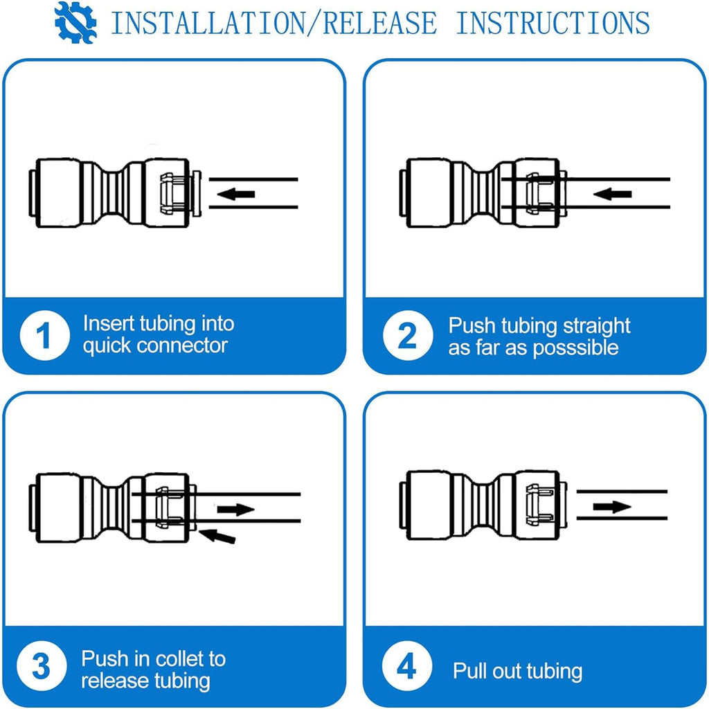 Refrigerator Water Line Kit - Food Grade Ice Maker Installation Kit for Refrigerator, 1/4" O.D. 25ft Water Pipe with Quick Connect Fittings for