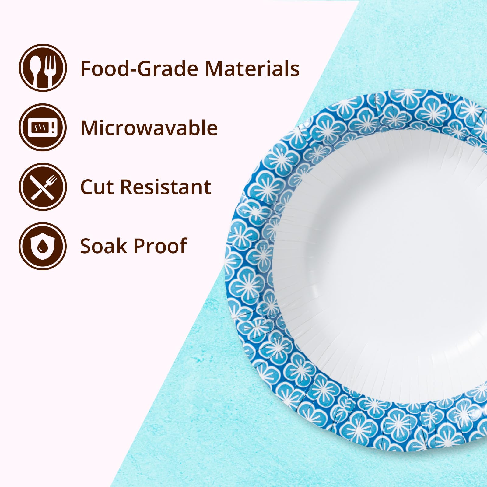 Paper Bowls, 355 ml, 150-Count, Microwave-Safe, Soak-Proof, Disposable Bowls with Plum Blossom Harmony Design, Great for Soup, Salad, Snacks, and Meals