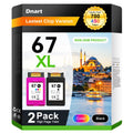 DNART 67XL Ink Cartridges Black/Color Combo Pack Compatible for HP 67 Ink Cartridges Work for Deskjet 2827e 4155e Envy 6455e 6055e 6000 2855e 4255e 2842e 4255e Printer