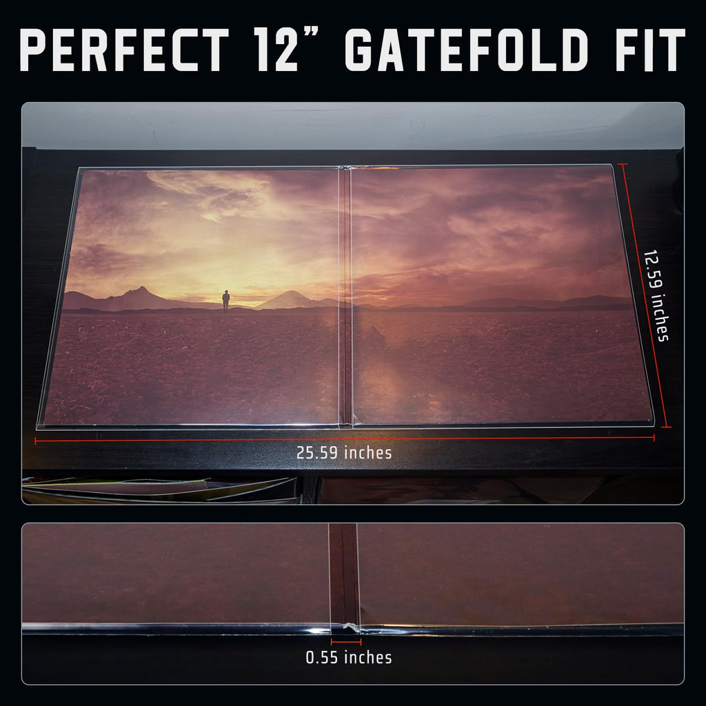 Gatefold Record Sleeves Albums Covers: 12 inch Vinyl Record Outer Sleeves 3 Mil Plastic Clear LP Protective Sleeves, 50pcs
