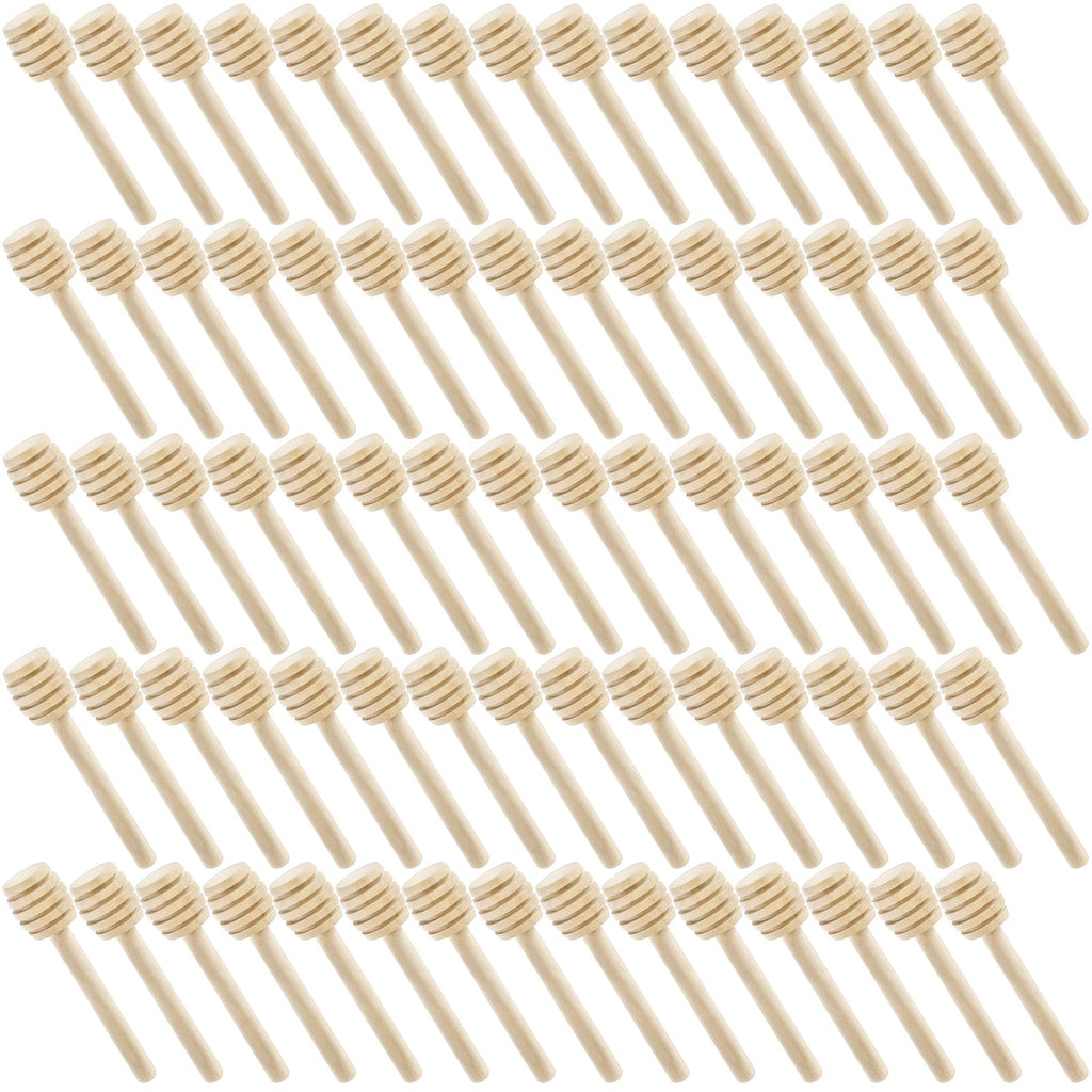 Lawei 100 Pack Mini Wooden Honey Dipper Sticks - 3 Inch Honey Dippers Server for Honey Dispense Drizzle Honey and Wedding Party Favors