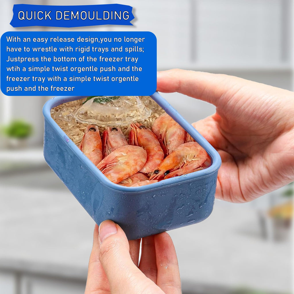 Silicone Soup Freezer Containers with Lid,8 Pcs 1 Cup Silicone Freezer Trays,Reusable Food Preserving Tray Freezing Trays for Storing and Freezing Soup, Sauce, Broth and Ice