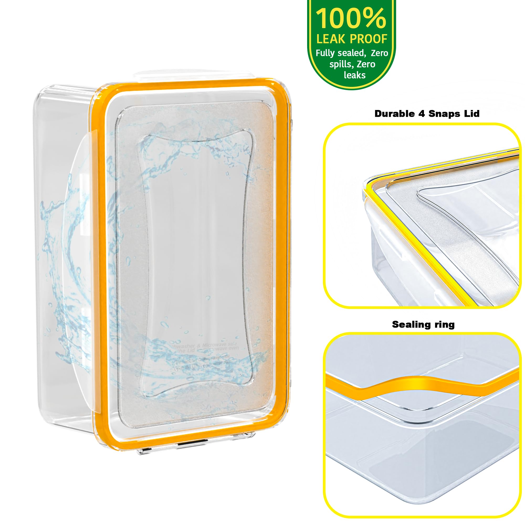 40 Pcs Food Storage Containers with Lids Airtight- Plastic Meal Prep Container for Pantry Kitchen Organization, Microwave, Dishwasher, Freezer Safe -100% Leak Proof (20 Stackable Boxes-20 Lids)