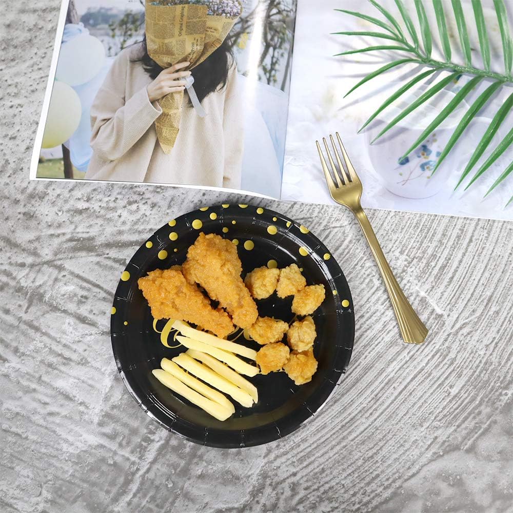 Pandecor 50th Birthday Party Supplies,50 PCS Cheers to 50 Years Disposable 7 Inch Paper Plates Dessert Plates for 50 Years Anniversary Party