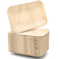Cididu 35 Pack Palm Leaf Plates Disposable, 6x9 Inch Bamboo Like Plate Rectangle Trays, Mini Charcuterie Board Appetizer Serving Plates for Cheese Dessert Party Wedding BBQ Picnic, Microwave Safe