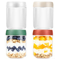 Overnight Oats Jar,4 Pack 16OZ Overnight Oats Containers with Lids,Reusable Wide Mouth Mason Jars Glass Jar for Fruit, Yogurt, Snacks,Salad Dressing, Pasta,Sugar -Leak Proof (500 ml)