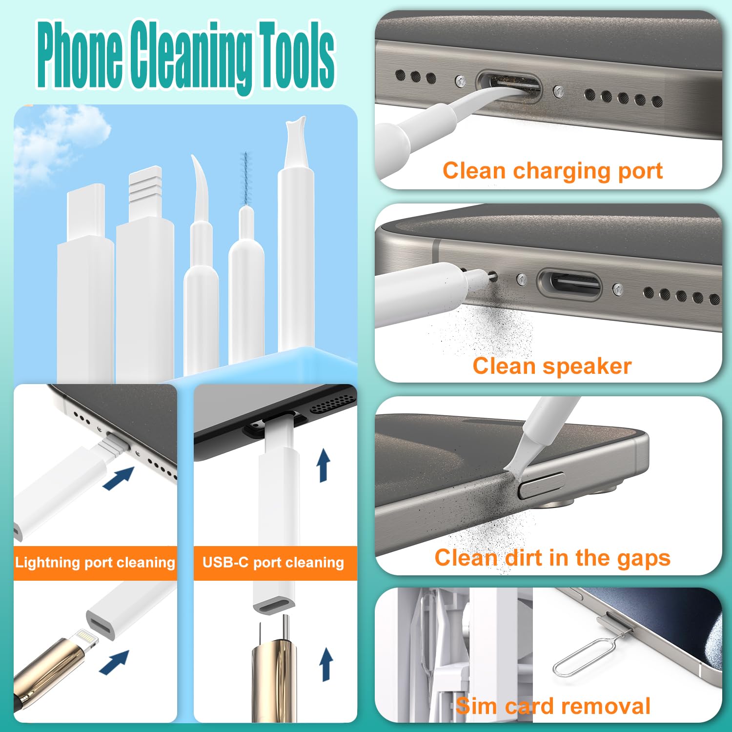 VICHYIE 32 in 1 Keyboard Cleaning Kit with Brush, Computer Laptop Cleaner Kit, Phone Cleaning Tool, Multi-Function Cleaner Kit for Earbuds, Cellphones, PC, Screens, Camera Lens, Electronics Devices