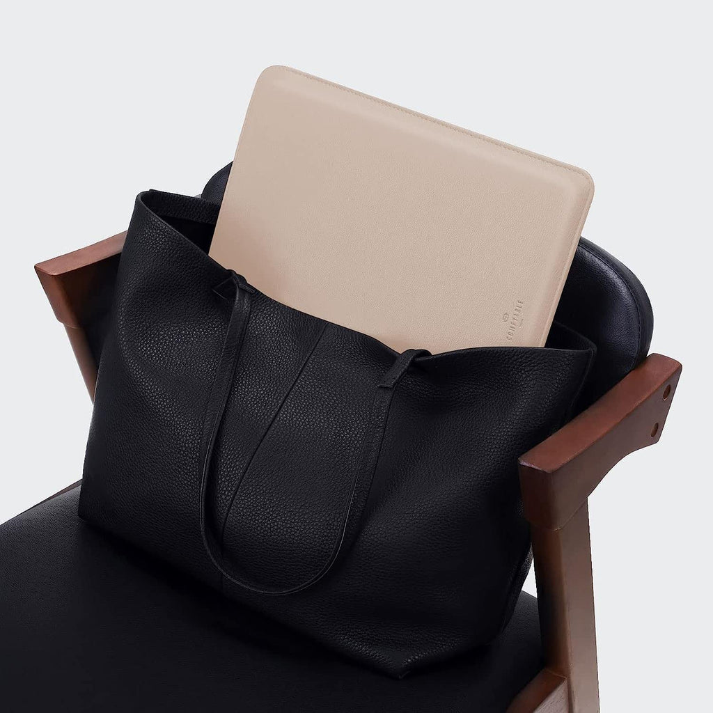 Comfyable Laptop Sleeve 15 Inch Precisely Compatible with MacBook Air 15" M5 M4 M3 M2 2026, Faux Leather Cover Case, Sand