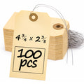 Perco Manila Shipping Tags #5 12x6 cm with Metal Wire Pack of 100